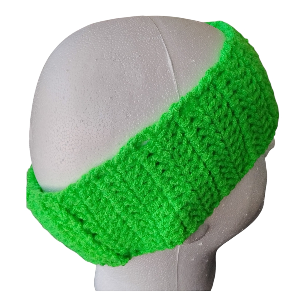Men and Women Bright Green Crochet Headband